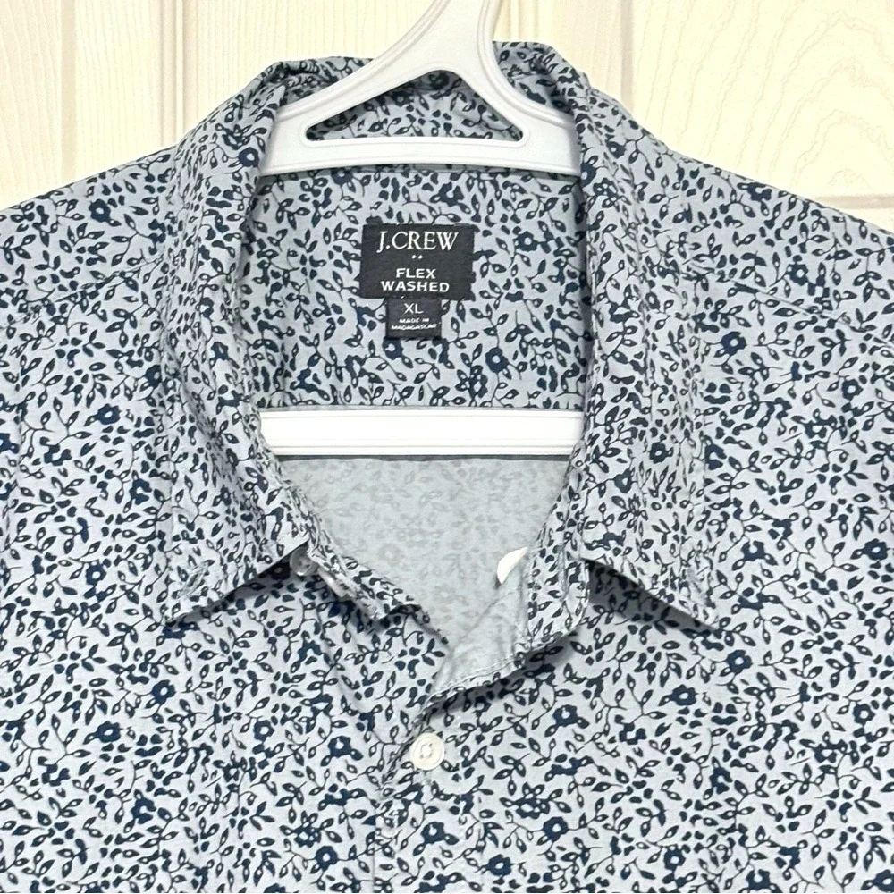 J. Crew Men's Flex Washed Short Sleeve Button Down Shirt Classic‎ Fit XL